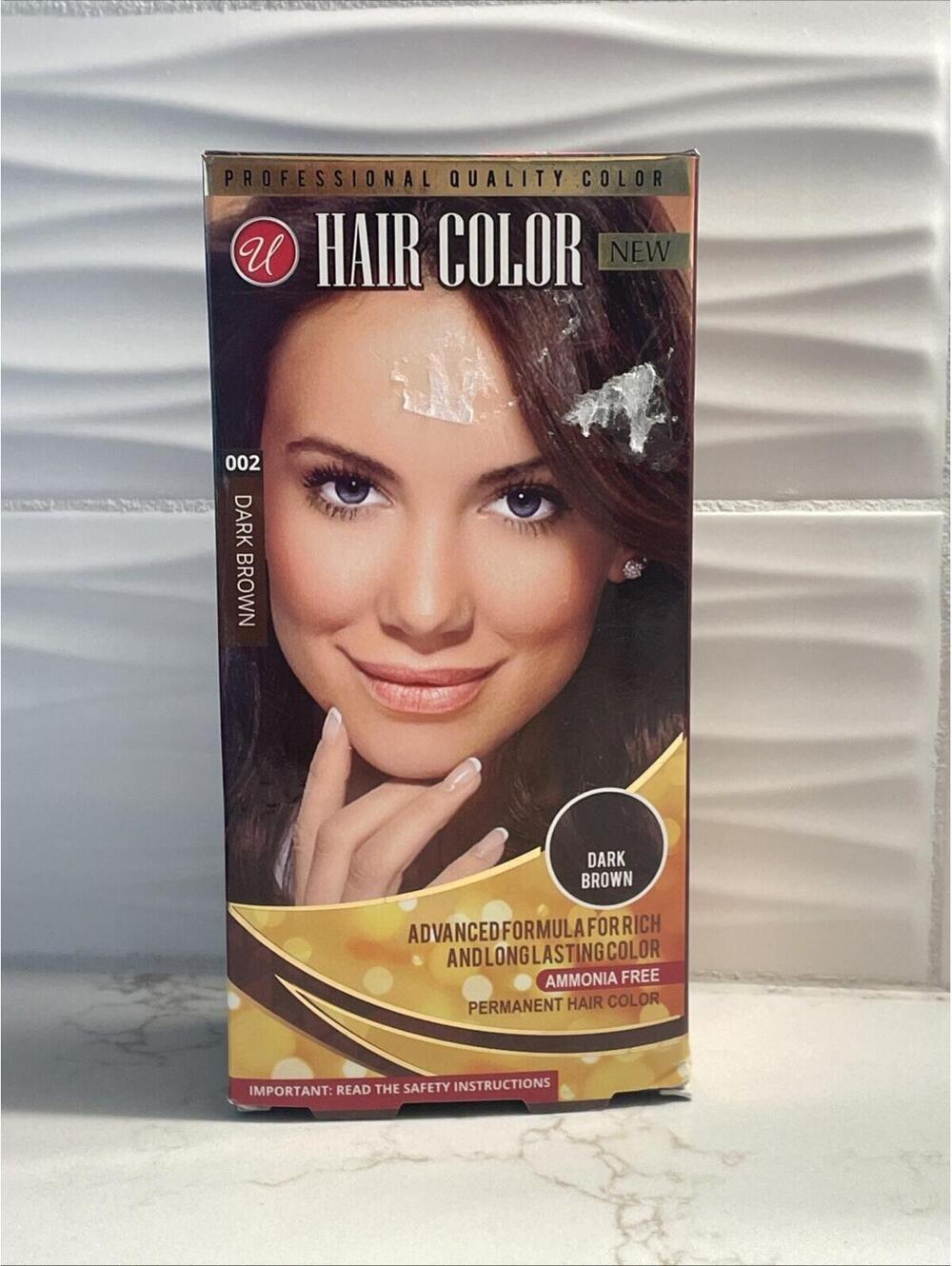 Universal Quality Permanent Color Hair Dye - Dark Brown #002 - NEW